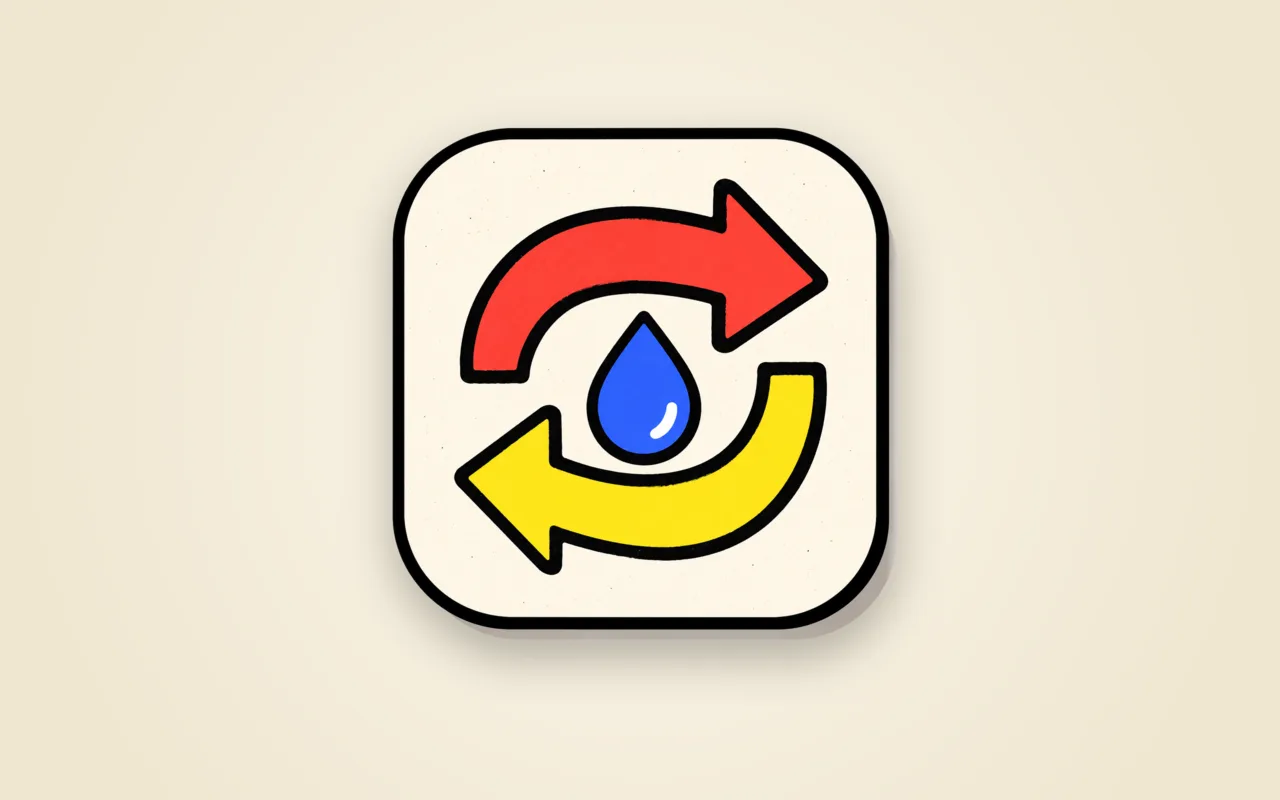 ez-drop logo: two arrows around a water drop